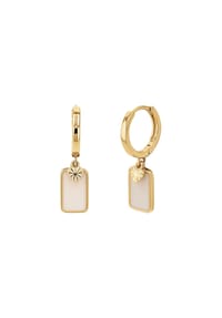 NOELANI - Damen Creolen mit Anhänger, 925er Silber - GOLD