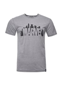 RE:COVERED - T-Shirt Marvel City Logo Light Grey im zeitlosen Design - Grey