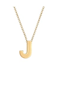 elli. - Halskette Buchstabe J Initialen Trend Minimal 925 Silber - Gold