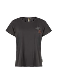 ROADSIGN® australia - Damen T-Shirt Palm Shade mit dezenter Stickerei, zeitloses Design, vielseitig kombinierbar - anthrazit