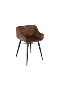 GINER & COLOMER - Teakholzstuhl 45 cm, moderner Landhausstil - 70 x 45 x 40 - Braun