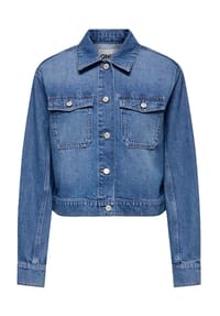 ONLY® - Jeansjacke, Klappkragen, für Damen - MEDIUM BLUE DENIM