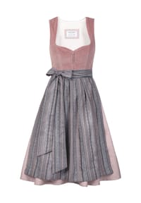EDELNICE - Midi Dirndl Marie Samt Altrosa - rosa