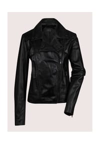 MADELEINE - Biker-Jacke aus Lammnappa-Leder - schwarz