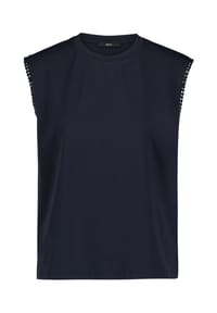 zero - Rundhals-Shirt mit Schmuckkanten - Brilliant White