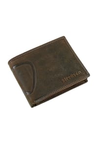 strellson BAKER STREET - Geldbörse, Querformat, Label-Prägung, für Herren - DUNKELBRAUN