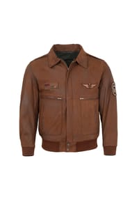 MADDOX - Herren Lederjacke Fliegerjacke Lammnubuk whisky - whisky