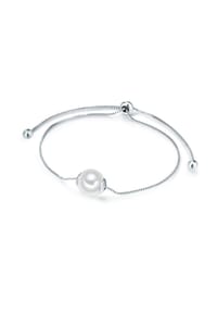 Luluandjane - Damen Armband aus Messing in Silber mit Muschelkernperle - silber