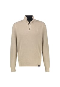 LERROS - Klassischer Troyer aus Baumwollstrick in großen Größen - GRAVEL BEIGE MELANGE