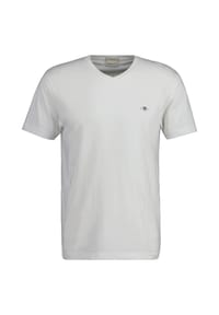 GANT - Herren T-Shirt V-Neck, Slim Fit - SLIM SHIELD V-NECK T-SHIRT, Kurzarm, Cotton - Beige (Oat)