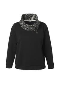 frapp - Sweatshirt, Stehkragen, für Damen - 107  BLACK MULTICO