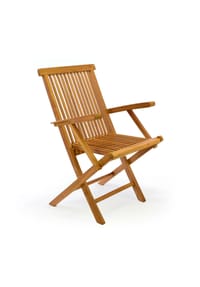 VCM. Gartenstuhl mit Armlehne |Teak Holz | klappbar | massiv | behandelt | Maße:  H. 89 cm x B. 57 cm x T. 62 cm - VCM Nosala - Braun