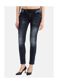 CIPO & BAXX® - JEANS WD469 Ausgefallene Knopfleiste - DARKBLUE