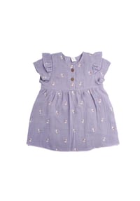 maximo® - GOTS BABY GIRL-Kleid, Kurzarm Musselinstoff bestickt, Futter - flieder-margerite