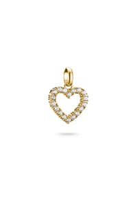 Thomas Sabo - Charm-Anhänger Herz mit weißen Steinen Connect - gelbgoldfarben