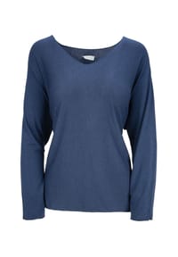 Seasons of April - Langarmshirt Maya Damen Shirt mit V-Ausschnitt, Langärmelig - Beige