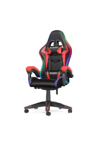 Rattantree - Gamingstuhl Racing Stil mit RGB-LED, verstellbar, mit Kopf- & Lendenstütze, Schwarz und Rot - blau