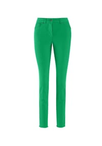 MADELEINE - Kurzgröße: Mid Waist Skinny-Hose mit Fransen - apfelgrün