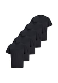 JACK & JONES - T-Shirt 5er Pack Organic Relaxed - Creme / dunkelblau