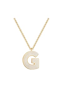 GLANZSTÜCKE MÜNCHEN - Kette mit Anhänger Edelstahl gelbgold Emaille weiß - gelbgold