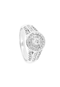 MONCARA - Damen Ring, 585er Weißgold, 62 Diamanten zus. ca. 1,00 Karat - Weißgold