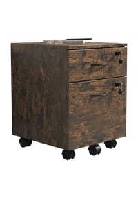 VCM. - Rollcontainer | Beistellcontainer mit zwei Schubladen | Maße ca. H. 55 x B. 40 x T. 44 cm | Bürocontainer abschließbar - Baula M - Eiche Vintage