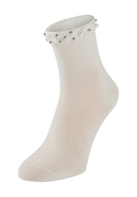 MANGUUN - Socken, mittelhoch, Glitzer, Perlen, für Damen  - BEIGE