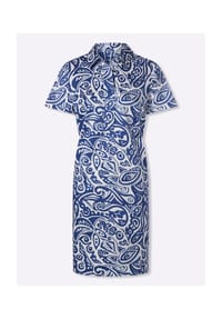 heine - Druck-Kleid - royalblau-ecru-bedruckt