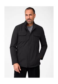RICANO - Herren Windbreaker Jacke Julien mit Stehkragen & Brusttaschen - Schwarz