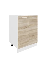 VCM. - Küchenschrank | Maße ca. H. 82 x B. 60 x. T. 46 cm | Unterschrank mit zwei Drehtüren | Küchenmöbel - Esilo - Weiß / Anthrazit