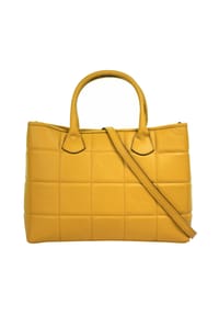 Cluty - Handtasche Echt Leder, Made In Italy - gelb