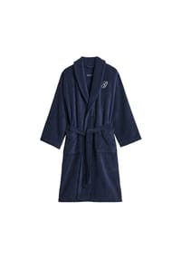 GANT - Unisex Bademantel - EMBROIDERY ROBE, Schalkragen, gesticktes Logo, Bio-Baumwolle - Dunkelblau
