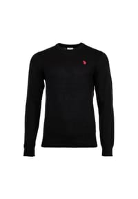 U.S. POLO ASSN. - Herren Strickpullover - Rundhals, Logo-Stickerei, Baumwolle - Beige