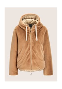 MADELEINE - Webpelz-Mantel mit doppeltem Look - caramel