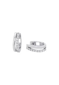 TOM TAILOR WOMEN - Creolen für Damen, Silber 925, Zirkonia - silber