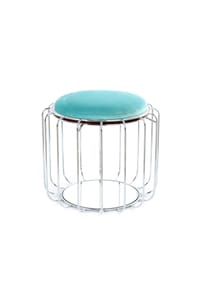 Kayoom - Sitzkissen - Pouf Comfortable 110 Mint - silber – Eiche - mint - silber