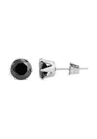 Adelia's - Adelia's Damen Ohrstecker aus poliertem Edelstahl und Zirkonia - schwarz