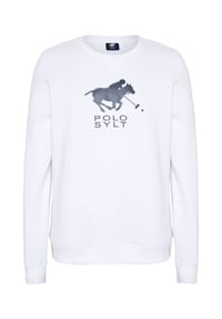 POLO SYLT - Sweater mit glitzerndem Labelprint - 1048 White/Dark Blue