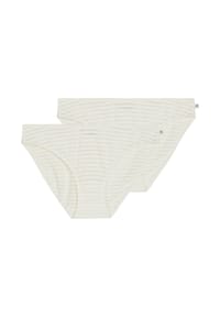 Marc O'Polo - Slip 2er Pack Second Skin Jacquard - Creme / dunkelblau