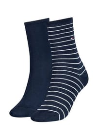 TOMMY HILFIGER - Socken, 2er-Pack, Streifen-Design, für Damen - 001 BLACK
