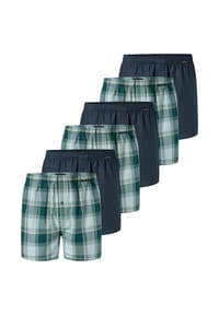 SCHIESSER - Boxershorts 6er Pack Web - Blau / petrol