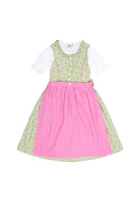Isar Trachten - Dirndl, Rüschen, für Kinder - LINDGRÜN/PINK