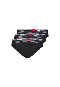 HUGO RED - Stripe Slip, 3er-Pack, Logo-Bund, für Damen - 001 BLACK