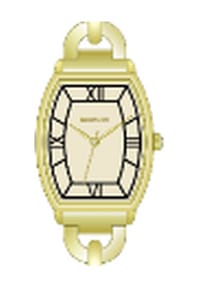 MANGUUN - Damen Armbanduhr - CREME/GOLD