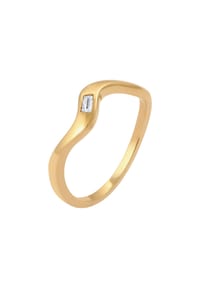 elli. PREMIUM - Ring Organic Topas Weiß 925 Sterling Silber - Gold