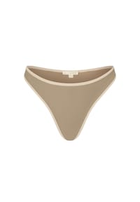MODA MINX - Bikinihose Contrast Binding Fixed Brazilian Bikini Bottom mit angesagtem Kontrast-Design - Stone