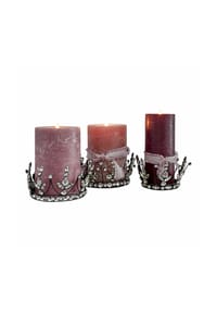LOBERON Deko-Krone 3er Set Bigas antiksilber - Weihnachtliche Dekoration - antiksilber