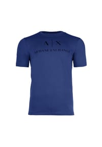 ARMANI EXCHANGE - Herren T-Shirt - Schriftzug, Rundhals, Cotton Stretch - Mazarine Blue