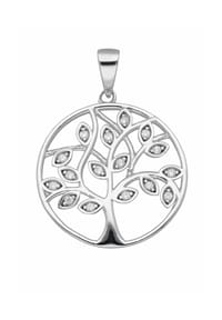 Adelia's - Adelia's Damen Anhänger Baum des Lebens 925 Silber mit Zirkonia – Silberanhänger Lebensbaum - silber