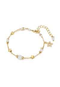 Luluandjane - Damen Armband aus Metall-Legierung in Gelbgold mit Muschelkernperle - gelbgold